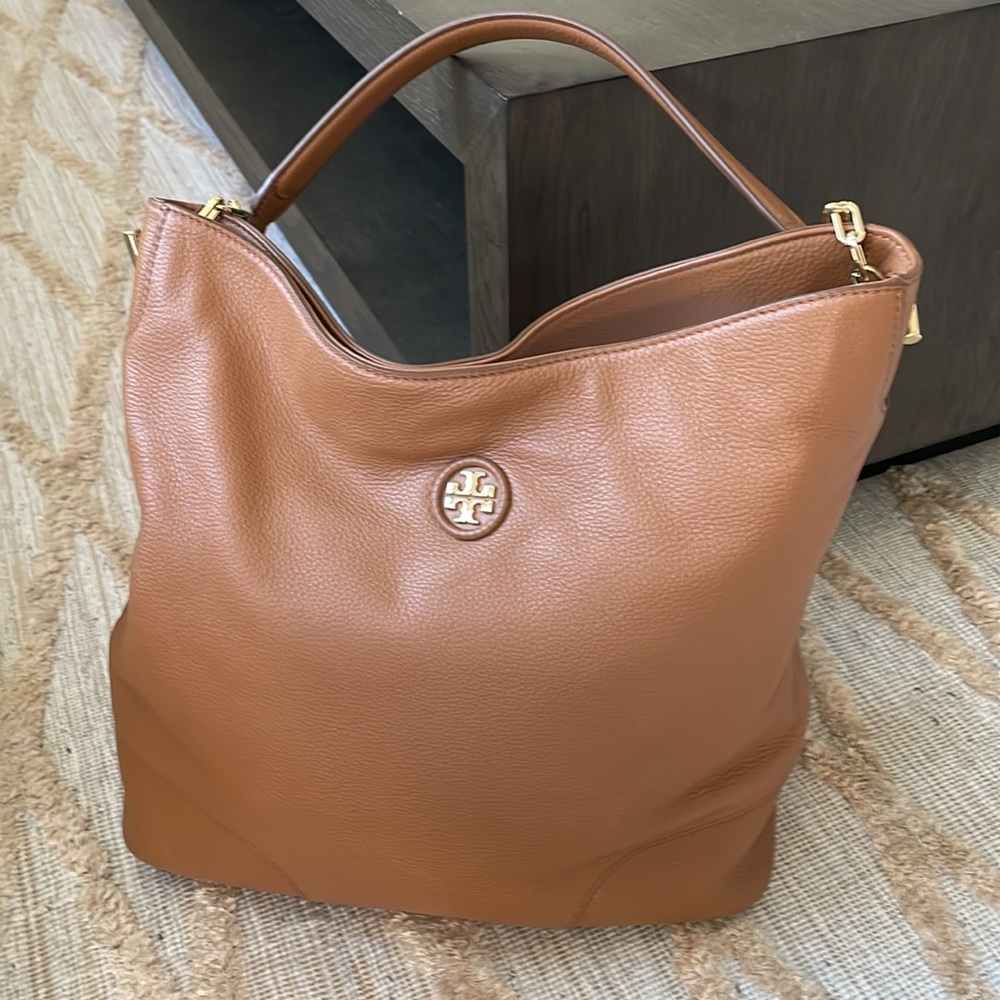 Tory Burch Pebbled Leather Hobo Bag